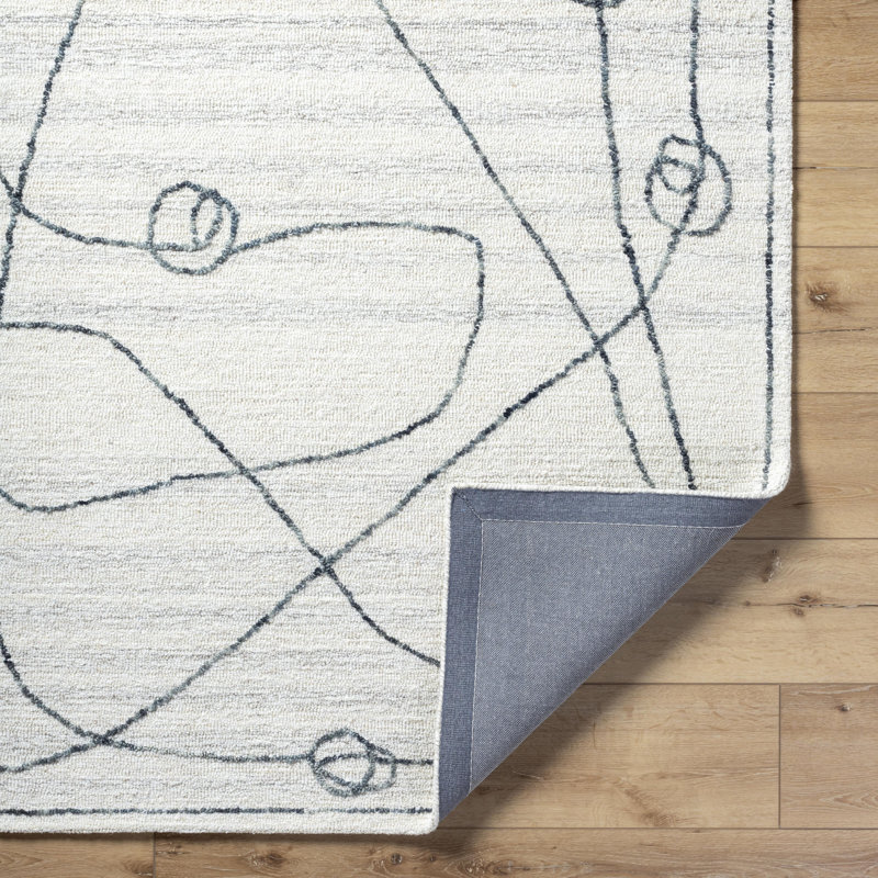 Jules Wool Abstract Area Rug in Gray, Rectangle 2' x 3'