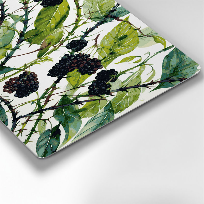 Art mural en métal Botanical Blackberry Canes, H 11 po x l 14 po