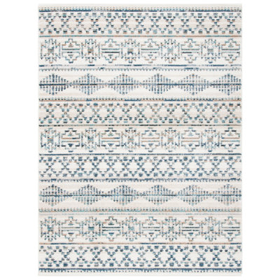 Southwestern Ivory / Blue Area Rug