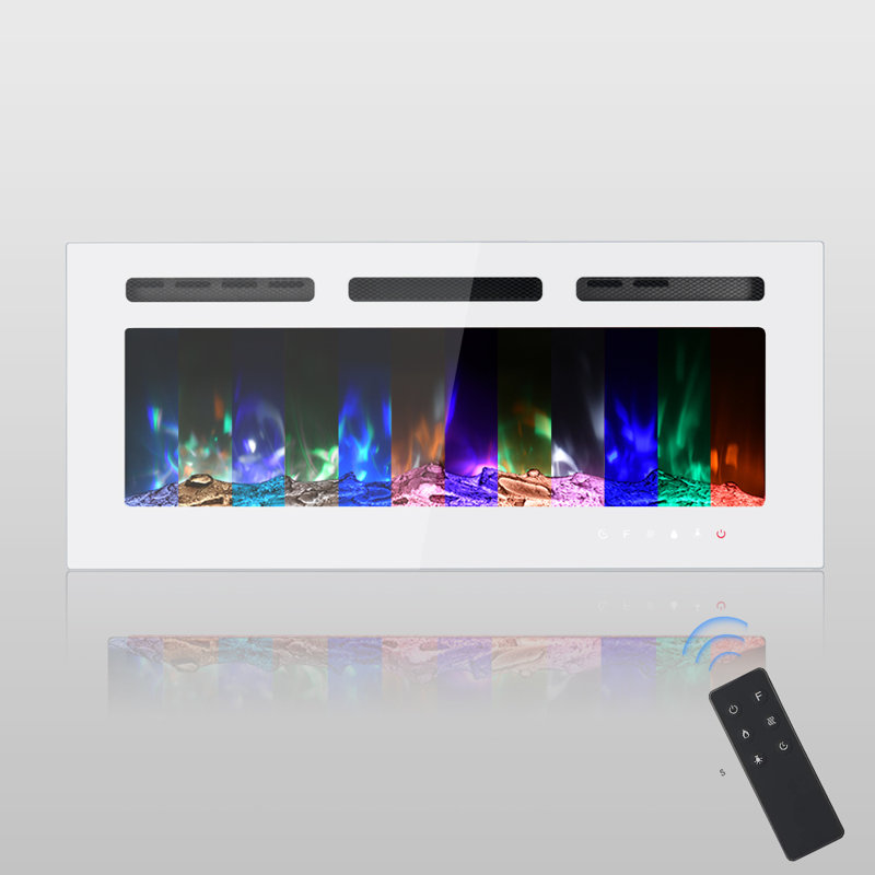 Foyers électriques et à carburant alternatif, Blanc, H 17 po x l 40 po x P 4,1 po