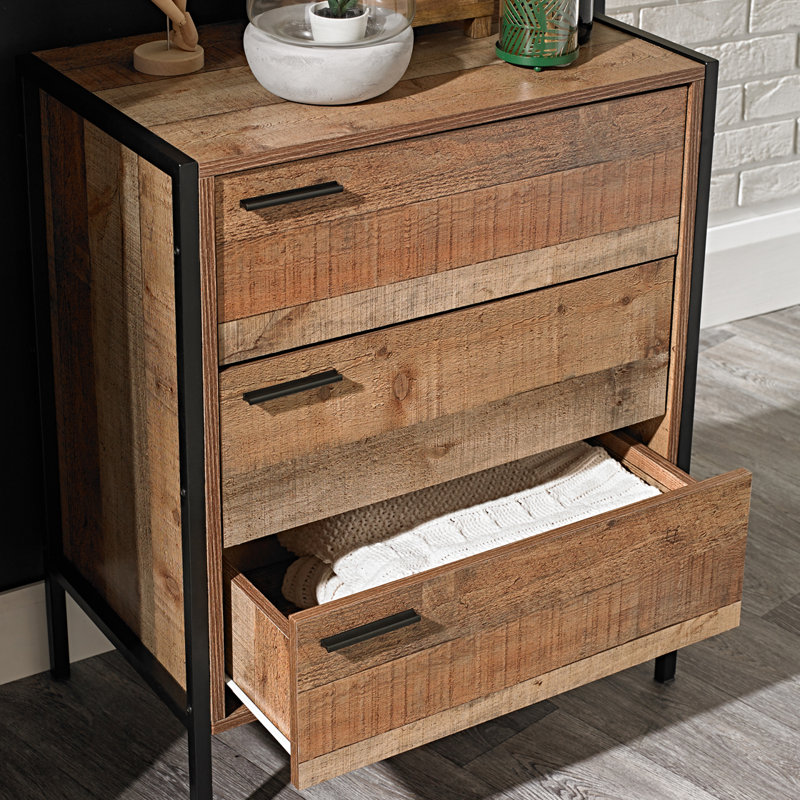 HOXTON 3 DRAWER CHEST, Brown