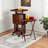 Turner Dark Brown Solid Wood 6-Piece Snack Table Set with Casters, 18.85'' L X 14.35'' D-440009932