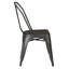 Ensemble de 4 chaises de salle à manger empilables en métal, chaises de salle à manger à dossier à lattes industrielles modernes, support robuste en croix, chaise sans accoudoir portable légère pour la cuisine, la salle à manger, le bar, noir vieilli-131378199