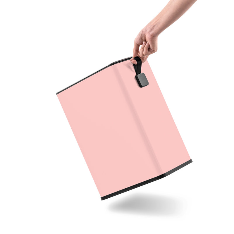 Blush Pink Stainless Steel Pedal Trash Can with Soft Close Lid