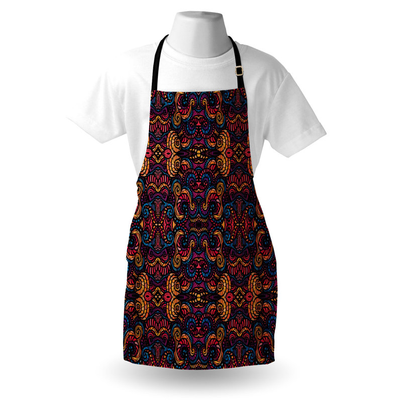 Multicolore, tablier oriental unisexe, motif floral en verre East Urban Home