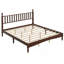 Lit plateforme très grand en bois avec tête de lit en forme de gourde, lit plateforme de style rétro avec support en lattes de bois-62549747-210750466