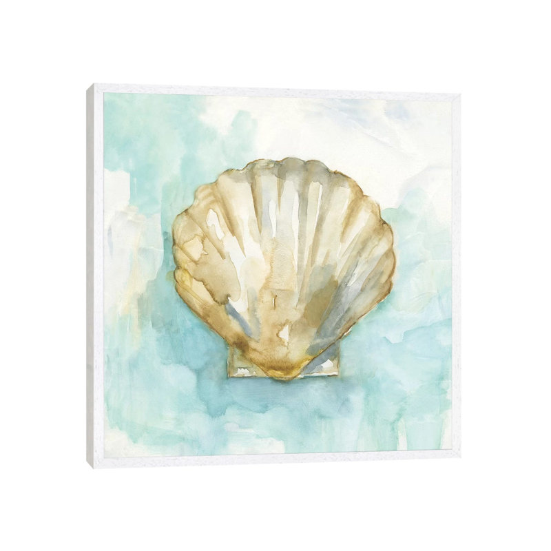 Biscayne Treasure III by Nan - Painting on Canvas, White Framed, 45.72 cm H x 45.72 cm W