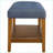 Accent Bench | Contemporary Tufted Light Blue Fabric | Oak Frame | Slatted Storage | Living Room | Light Blue | Fabric-563617230