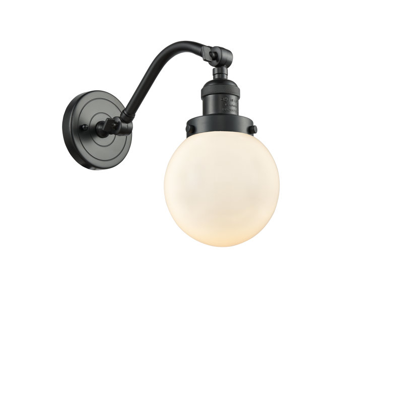 Clementina Armed Sconce, Oil Rubbed Bronze, Matte White Cased, Incandescent