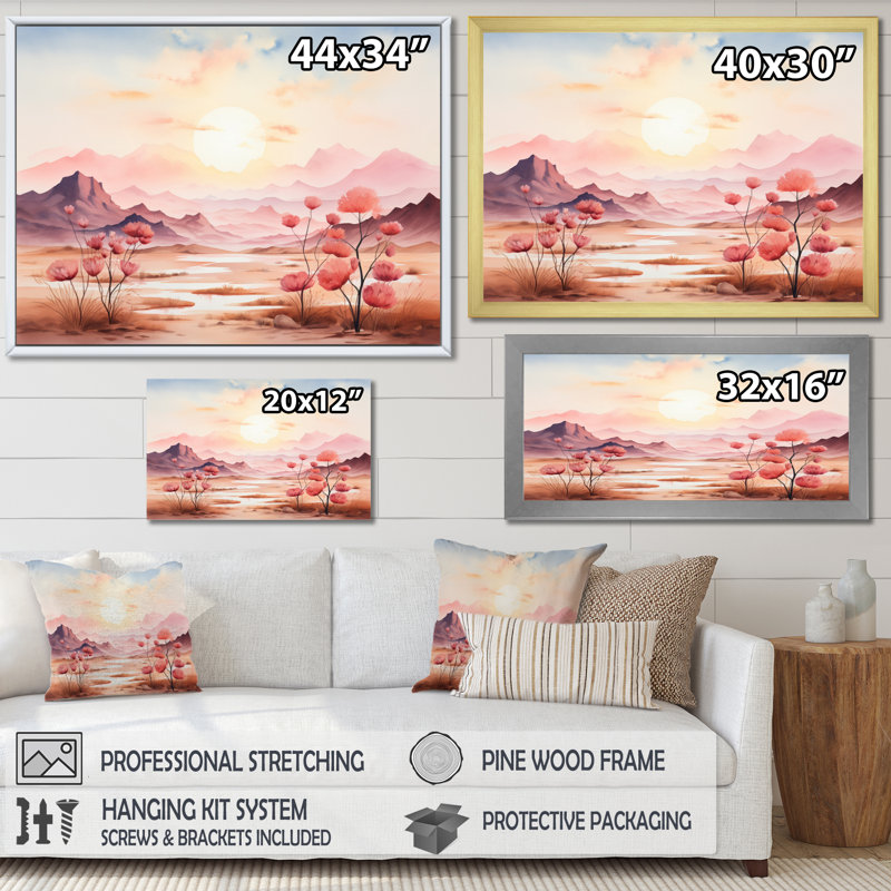 Tranquil Nature IV sur toile, H 16 po x l 32 po x P 1 po, Cadre simple blanc