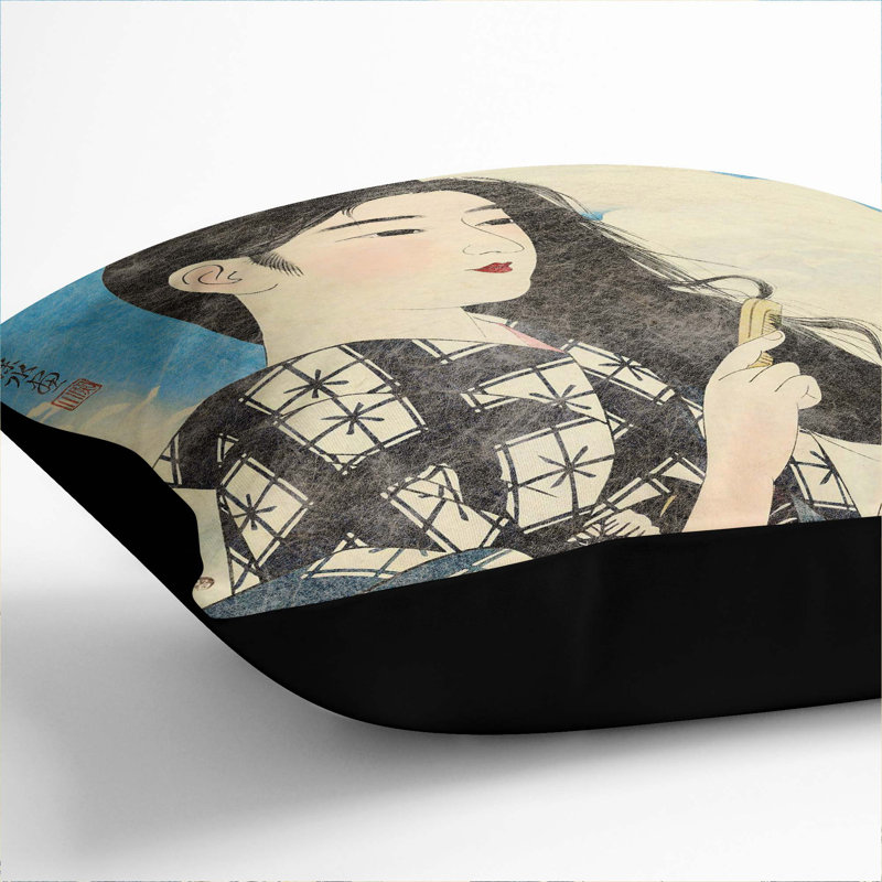 Square Throw Cushion, 40cm H x 40cm W x 15cm D, Black