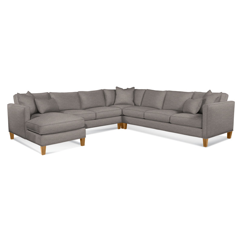 Sectional, White Textured Performance; 0865-91, Left Hand Facing, Honey