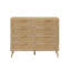 Commode 8 tiroirs avec rotin, commode en bois, commode moderne, tiroirs pour chambre à coucher