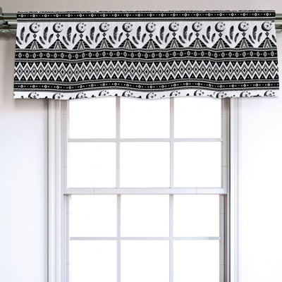 Sateen Ikat Ruffled Window Valance