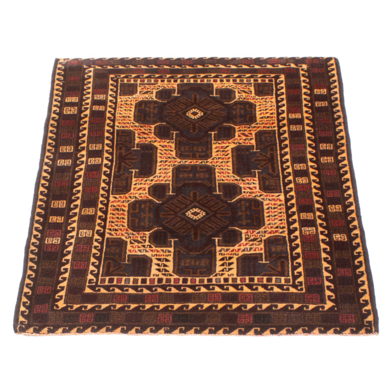 Tapis rectangulaire unique de 3 pi 1 po x 4 pi 7 po brun foncé