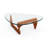 Abstract 51 "Mid-Century  Premium Triangle Glass Top Coffee Table With Solid Wood Base-751055241