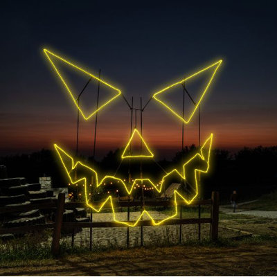 Dynamic RGBWW LED Evil Pumkin Face Pumpkin