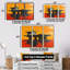 «Orange Orange Oil Plateform Ocean Drill - Oil Rigs / Fields», ensemble de reproductions d'art mural-303081948-303081937