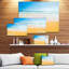 Longues vagues sur sable sous bleu ciel mer, reproduction de photo sur toile tendue-26154548