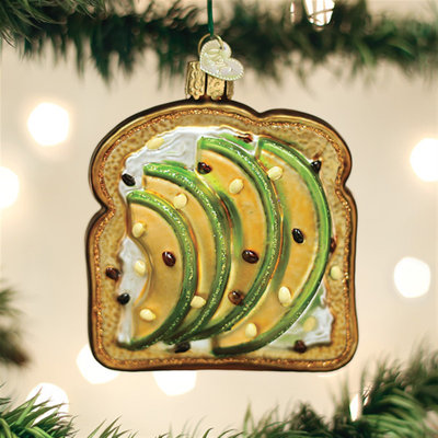Old World Christmas Glass Blown Ornament for Christmas Tree, Avocado Toast