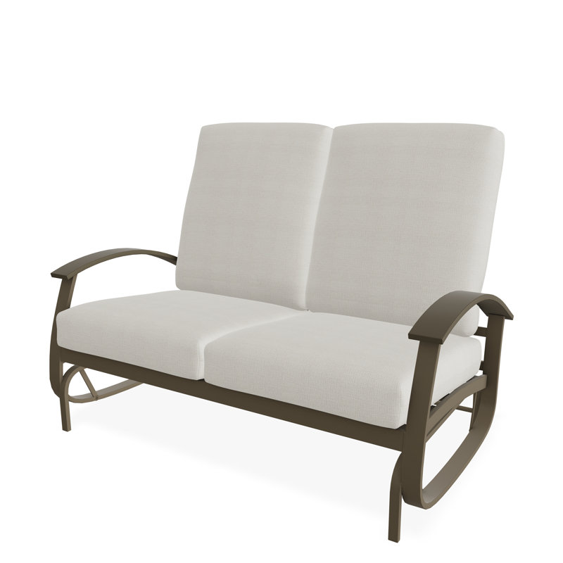 Belle Isle Cushion Deep Seating 2-Seat Glider, Beachwood, Grasscloth Buff