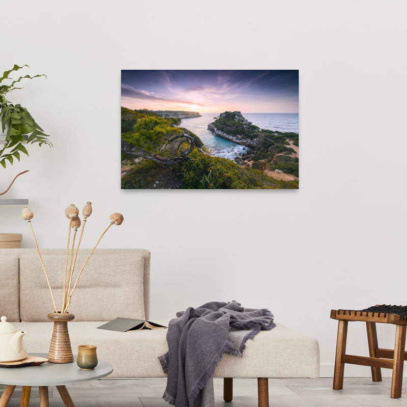 Baydream, impression de paysage côtier abstrait, 24" H x 36" W