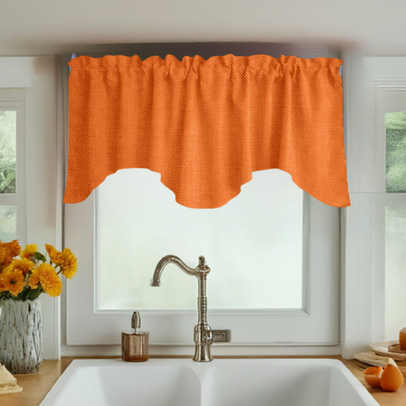 Cantonnière festonnée l 58 po Benina, Orange