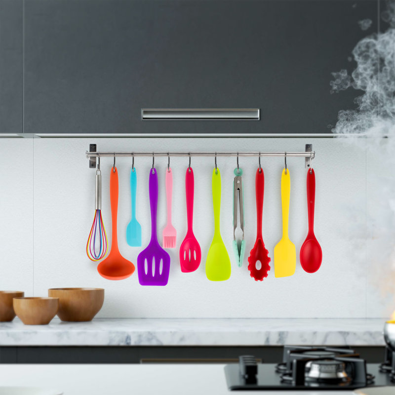 MegaChef Multi-Color 12-Piece Silicone Cooking Utensil Set