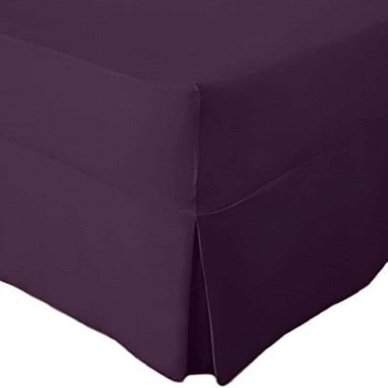 Pleated Bed Skirt, Purple, 190cm W x 90cm L