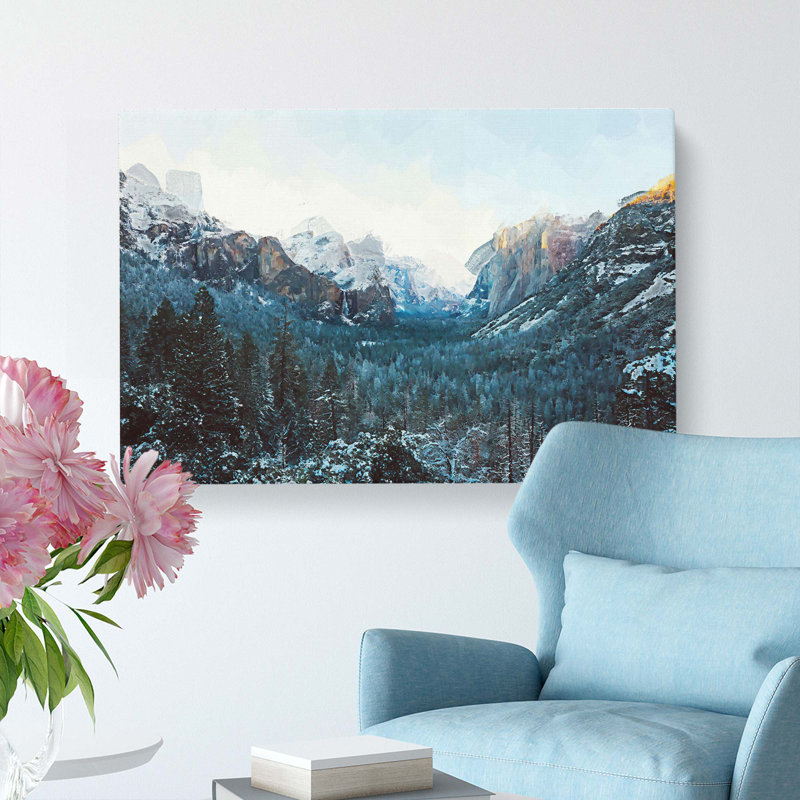 Winter in Yosemite Valley in Abstract - Wrapped Canvas, 50cm H x 76cm W x 3cm D