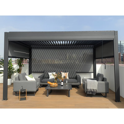4 x 4 m Aluminium Pergola and 3 Side Curtains