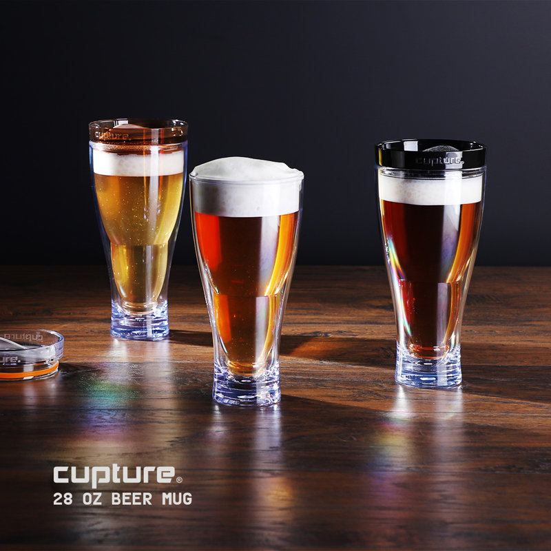 Black Acrylic 28oz Upside Down Beer Mug