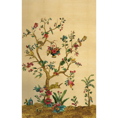 Archbold Grass Cloth Floral Wall Mural