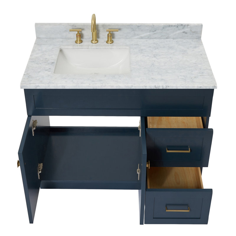 Ensemble de meuble-lavabo simple 43 po Partham, Bleu minuit
