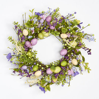 20" Easter Artificial Eggs & Foliage Wreath
