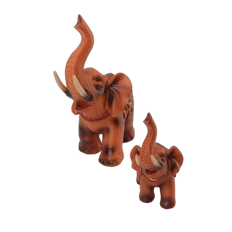 Ensemble de 3 figurines d'éléphant aux détails exquis et éclatants en résine