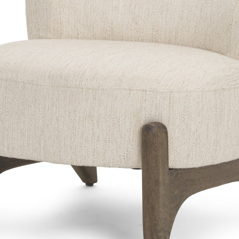  Cream Upholstered Slipper Chair