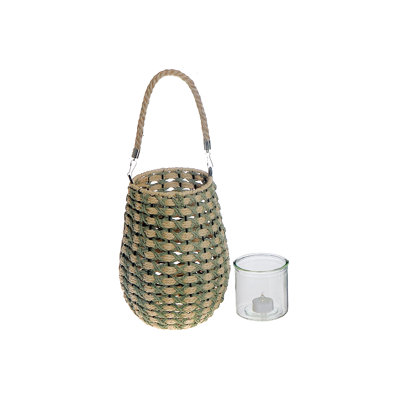 Freya Rope Lantern With Handle Green