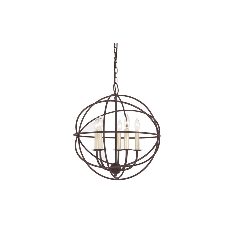 Politte 5-Light Unique / Statement Globe Chandelier, Rust
