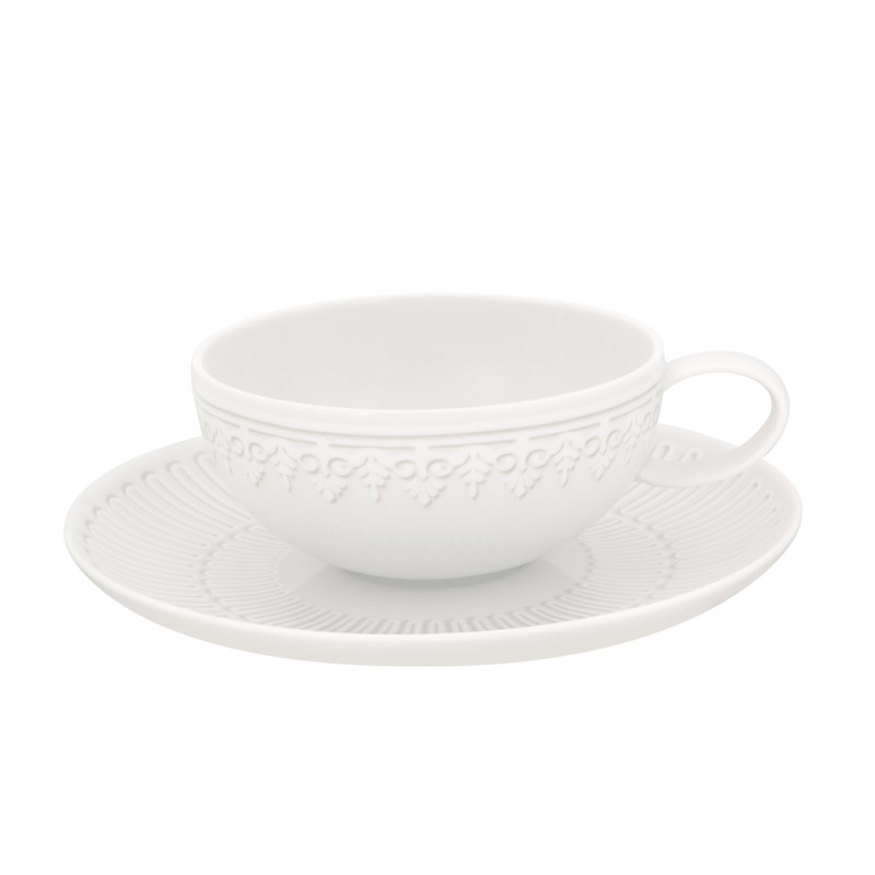 Ornement tasse à thé et soucoupe