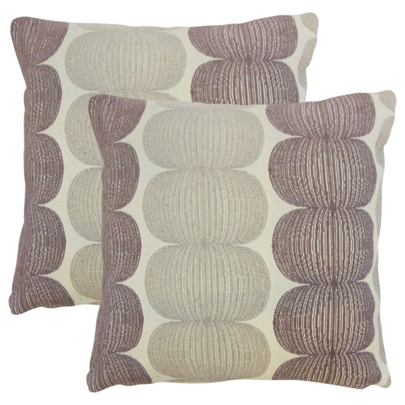 Coussin décoratif graphique Guss, Prune
