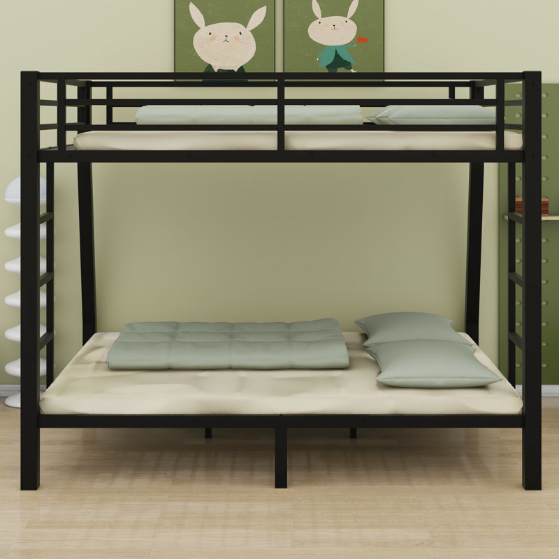 Metal Bunk Bed With Convenient Ladder Access