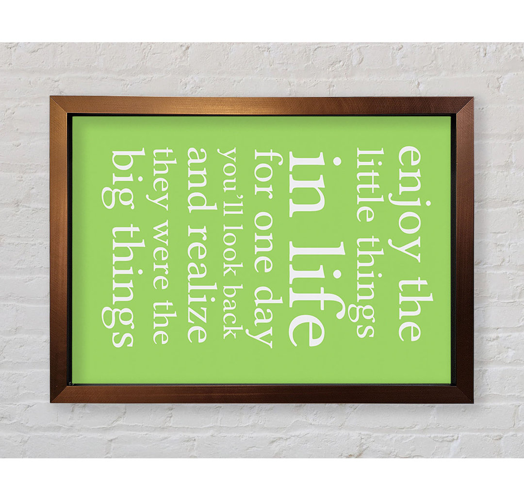 Laurelton Motivational Quote Enjoy The Little Things In Life Lilac Framed Print Wall Art