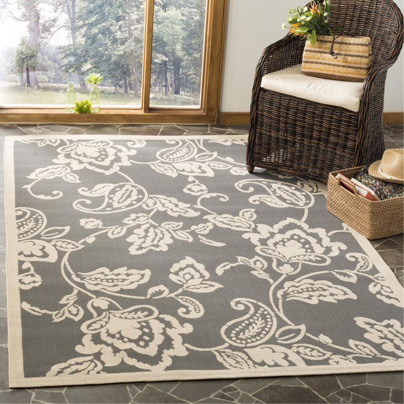Tapis de zone anthracite highland lily, Rectangle 8 pi x 11 pi 2 po