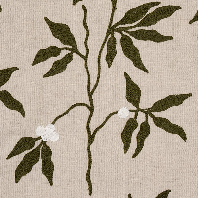 Tissu brodé Lilla, Olive