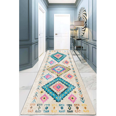 Premium Hall Carpet, Ecru, 39.4 x 78.7 inches | 100% Polyester, 0.4 inches Pile Height | Antibacterial, Non-Slip Underside, Machine Washable | Perfect for Entryways, Living Rooms & High-Traffic Areas