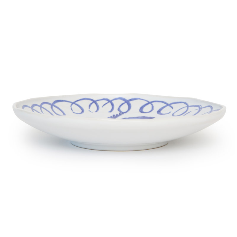 Amalfi Pasta Bowl - Pink - 9.1", White, Blue