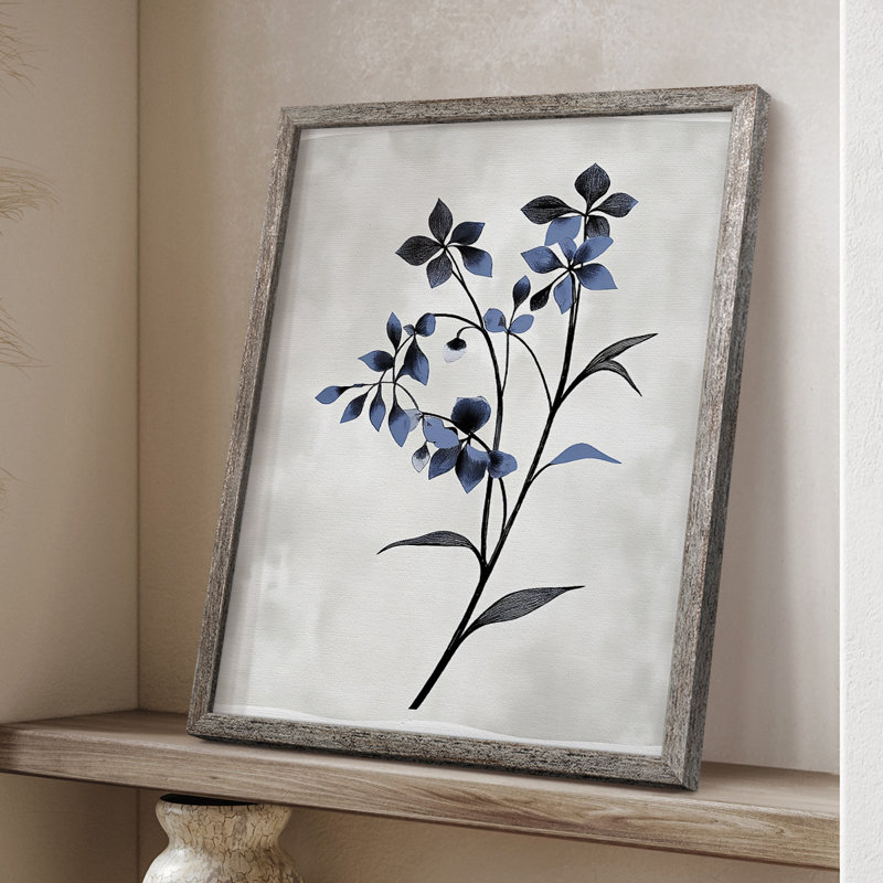 Reproduction encadrée FLORAL Series DLLVI - bois massif, H 21 po x l 17 po