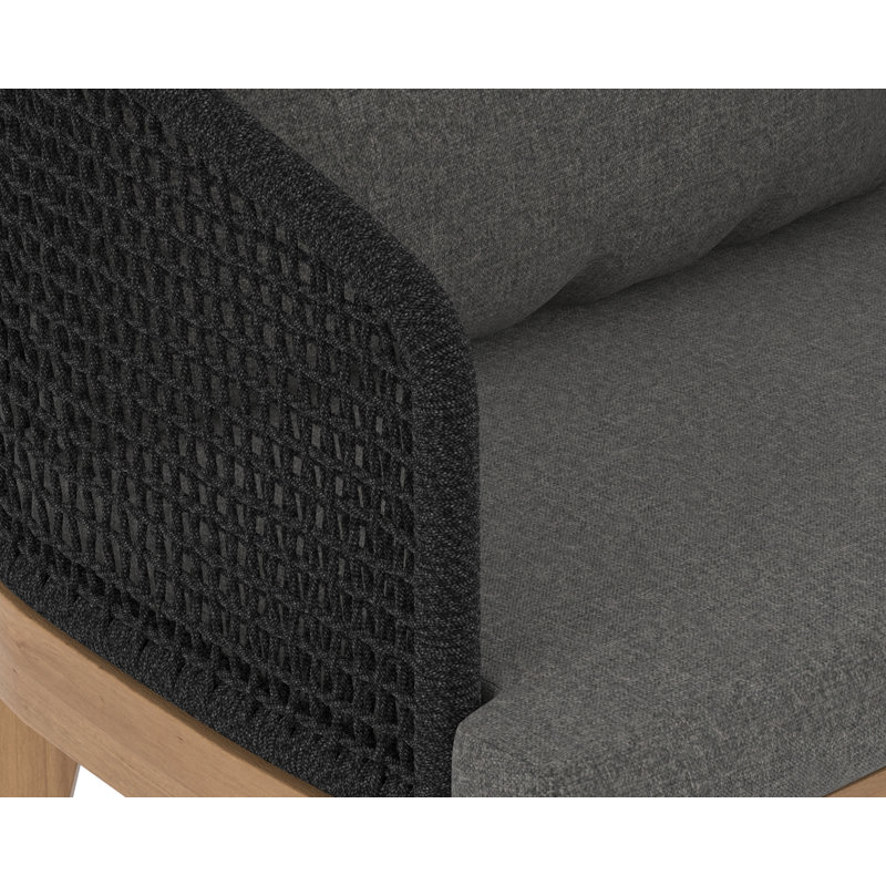 Fauteuil de salle à manger avec coussin Oreskovich, Structure noire / coussin gris Gracebay