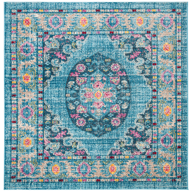 Gutierez Performance Oriental Rug, Square 6'7"
